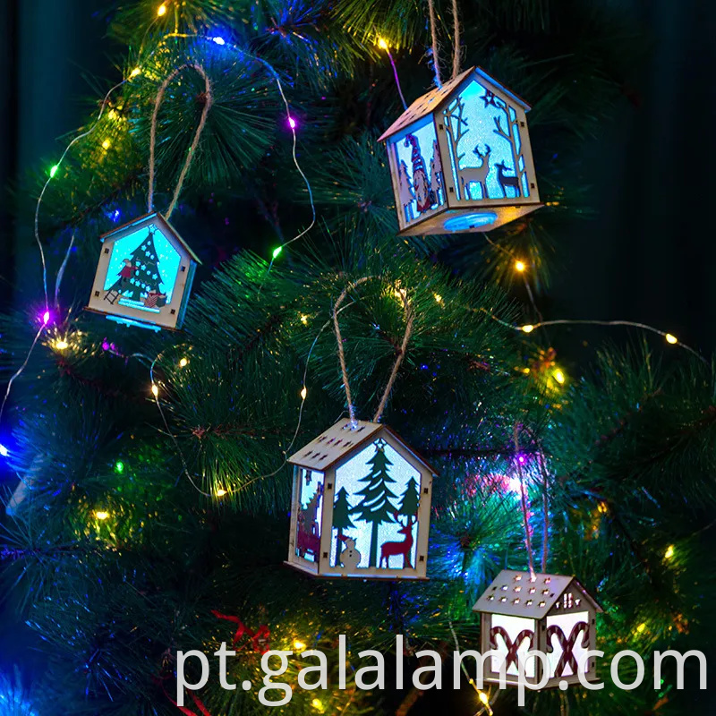 Lâmpada de quebra -cabeça encantadora de Santa House para decoração festiva